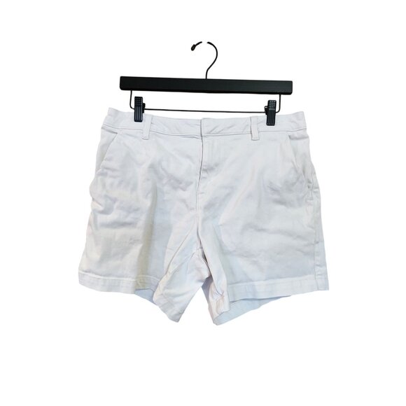 Banana Republic White Cotton Blend Shorts Womens Size 12 - Picture 1 of 3